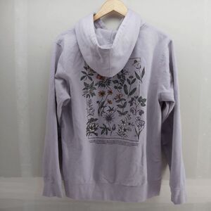 BSR by Samii Ryan Womens Small Hoodie Pullover Politics Fleurs‎ Flowers Lavender